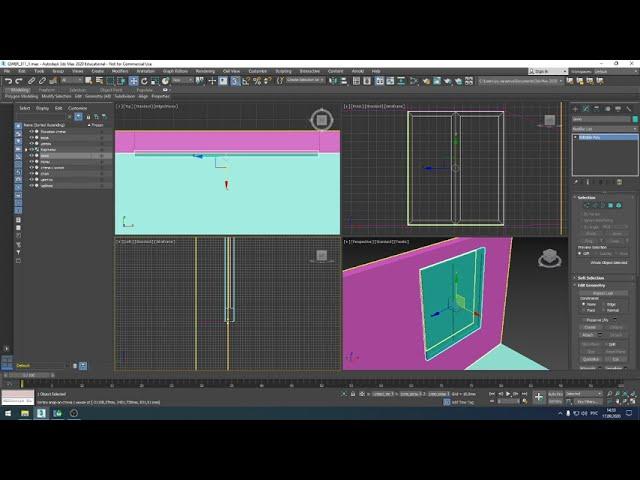 3ds Max Работа с подобъектами (на примере выравнивания окна в проеме)