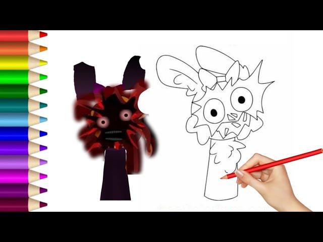 Drawing Pinki Horror from Incredibox Sprunki | Step-by-Step Art