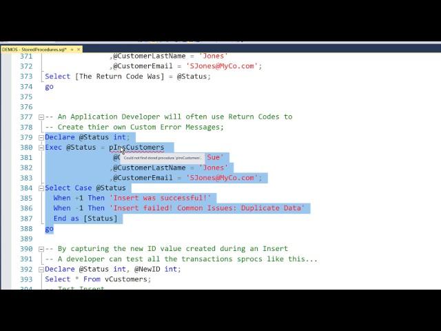 Stored Procedures-06 Stored Procedures With Return Codes