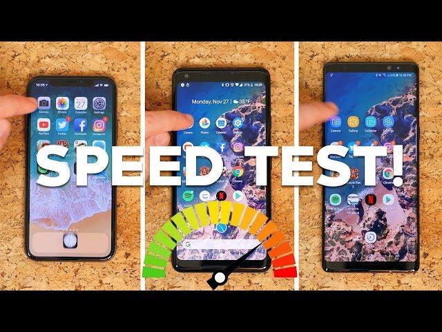 Speed Test: iPhone X vs. Pixel 2 XL vs. Note 8