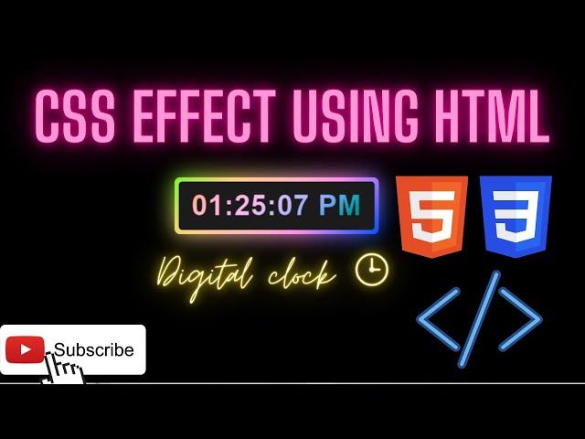 Digital Clock Animation⌚ Using CSS and  HTML|@ Code Digest With Harsh #animation#css#html#effect