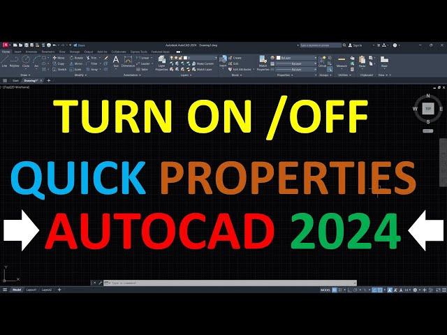 How to Turn On & Off Quick properties in AutoCAD 2024