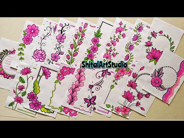 50 Pink Project Designs/Border Design/Project Work Designs/Khata decoration/Index Design/Art Studio