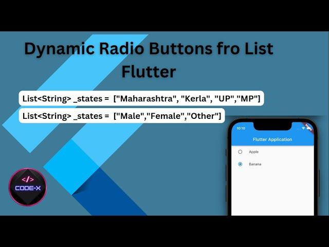 Create Radio Buttons from JSON Automatically with Flutter - Hindi Tutorial