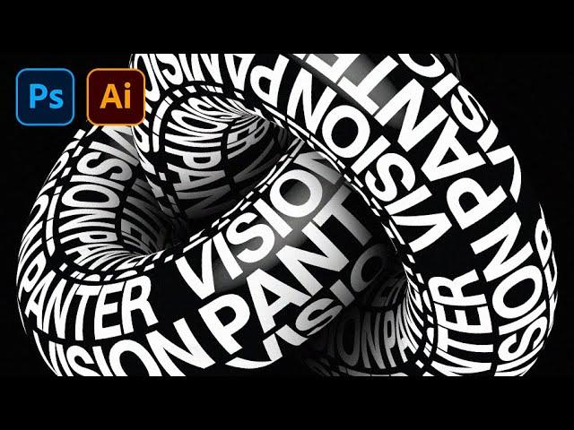 How to Make Kinetic 3D Intertwining Text Donuts in Illustrator and Photoshop