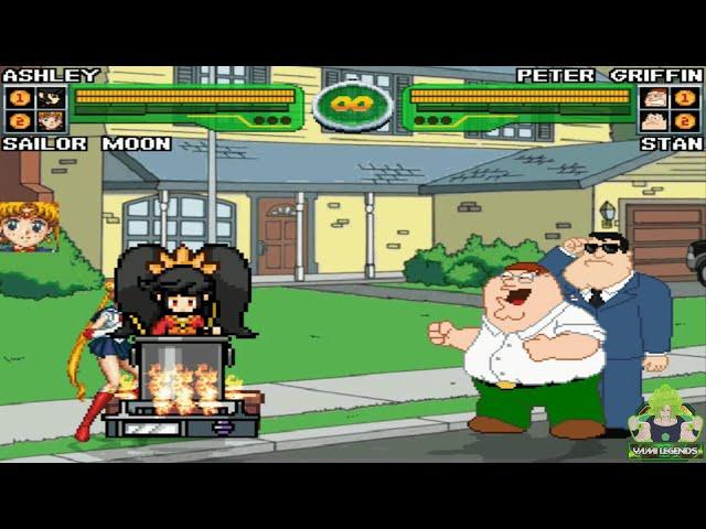 M.U.G.E.N. Battles | Ashley/Sailor Moon vs Peter Griffin/Stan Smith