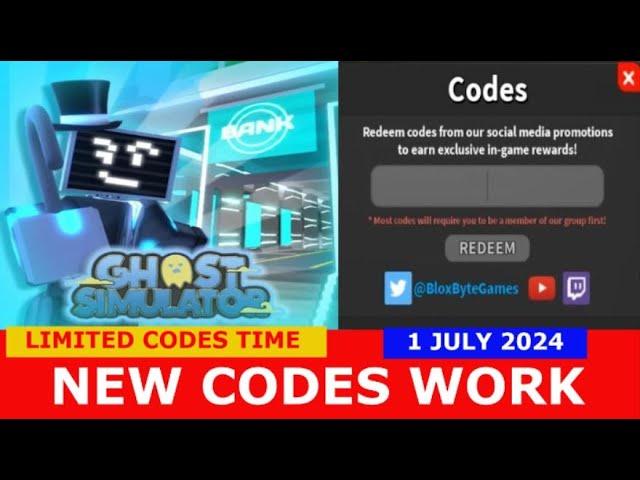 *NEW CODES* [ THE BANK] Ghost Simulator ROBLOX | JULY 1, 2024