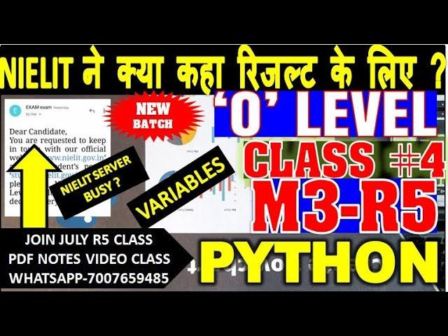 M3 R5 (o level)  VARIABLES Exam new syllabus PYTHON  CLASS #4