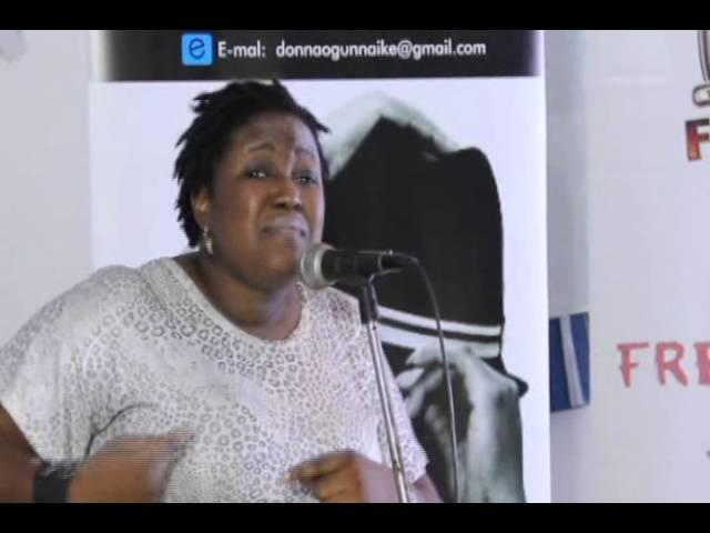 Obidara performing her poem "God is in my bones" at The Poet, Donna's Teaser by FreedomHall