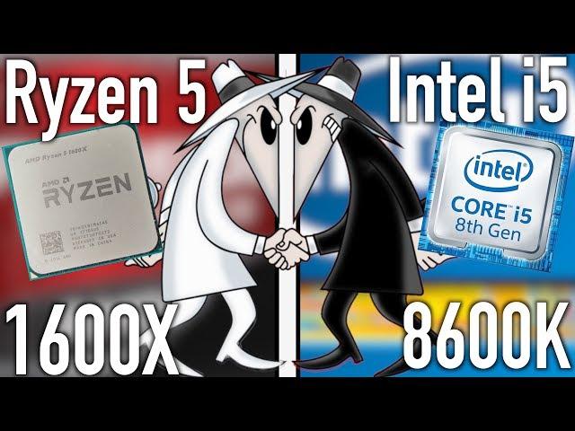 Intel i5 8600K Vs AMD Ryzen 5 1600X CPU Showdown!