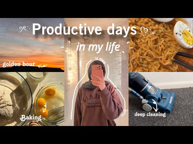 Productive days ౨ৎ˚ | muslimah | Breakfast, Cleaning, Baking and Beyond