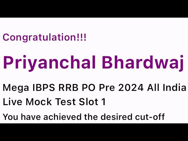 RRB PO Prelims Live Mock Test-4 Slots | My All India Rank and Percentile out of 1 Lakh Aspirants