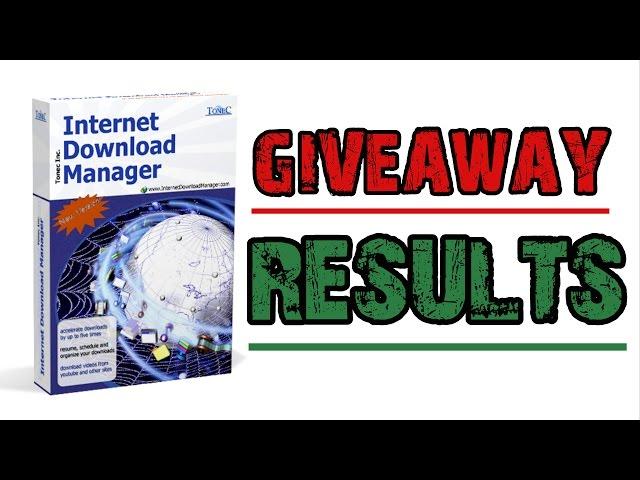 Results of Internet Download Manager (IDM) GIVEAWAY