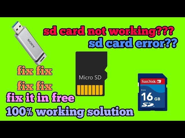 Repair A Corrupted SD Card and flash drive || repair a damaged sd or memory card for free||