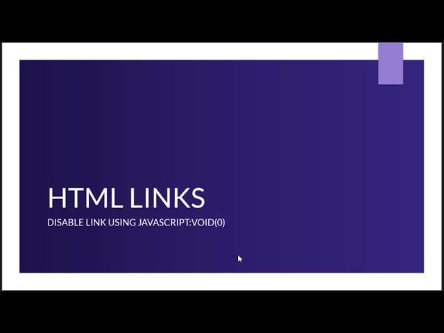 4 7 HTML Links Disable link using javascript