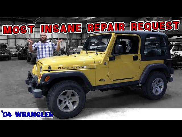 Customer has the craziest repair request for the CAR WIZARD on this '04 Jeep Wrangler Rubicon