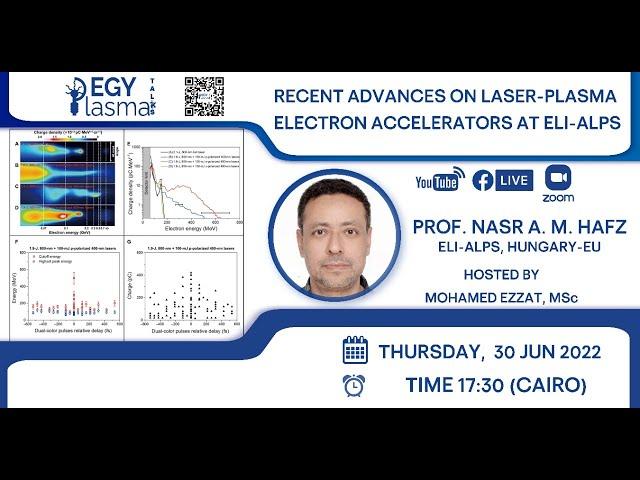 EGYPlasmaTalks | Recent Advances on Laser-Plasma Electron Accelerators at ELI-ALPS | Nasr Hafz