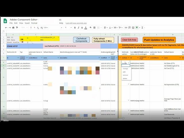 Adobe Analytics Component Manager for Google Sheets