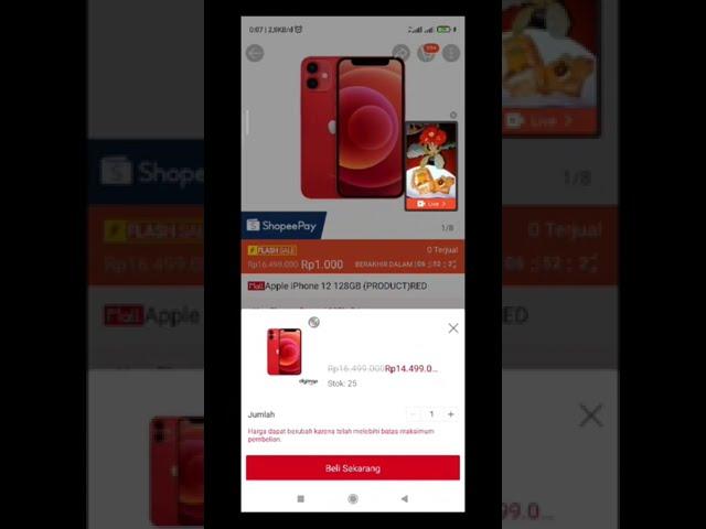 Dapat iPhone 12 di flash sale Shopee ,Rasanya Bagaimana? #rezeki #shorts