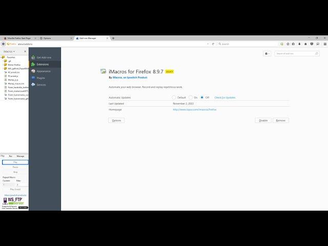 How to Install Old Firefox and iMacros