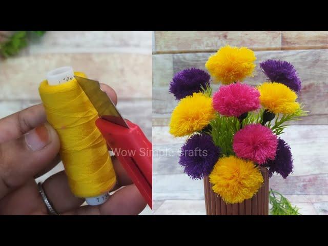 Reeds Flowers/Flower making with Sewing Thread/Flower making/Thread Flowers/Cute flower making ideas