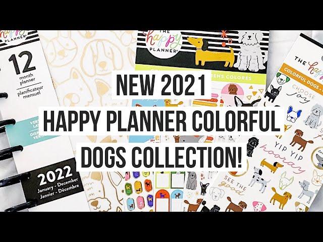 NEW Fall 2021 Happy Planner Colorful Dogs - Flip Through of 2022 Planner and 2 Sticker Books!