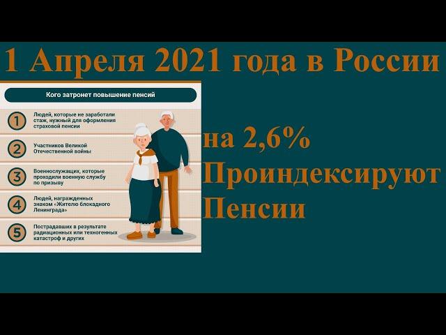 1 Апреля 2021 года в России на 2,6% Проиндексируют Пенсии