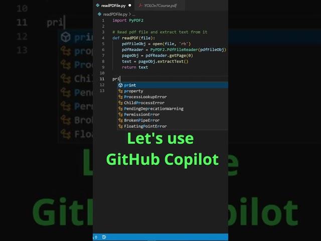 Read PDF Files with GitHub Copilot #pdfreader #ocr #textscanner #copilot