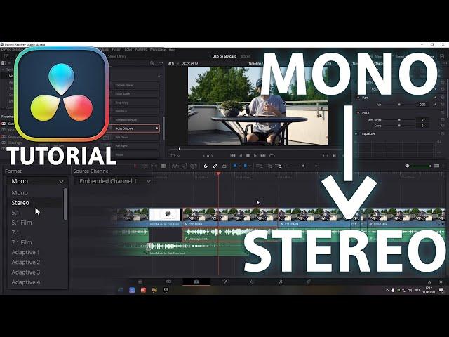 Audio nur auf einer Seite | Mono zu Stereo LÖSUNG | Davinci Resolve Tutorial | Deutsch