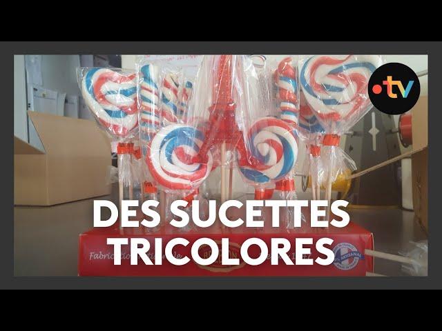 Des sucettes tricolores et des tours Eiffel en sucre pour les JO par la maison Brebion