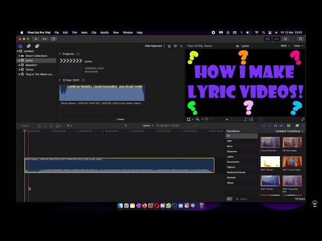 How I Make Lyric Videos In Final Cut.  