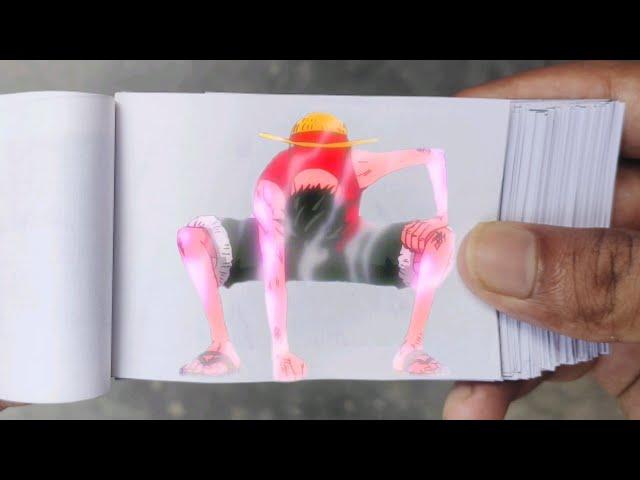 Luffy uses Gear Second for first time Flipbook | One Piece Flip book #2 | Luffy Vs Blueno