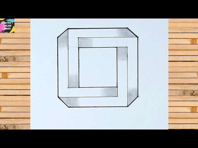 How to draw an impossible 3D square || Impossible shapes - Narrated