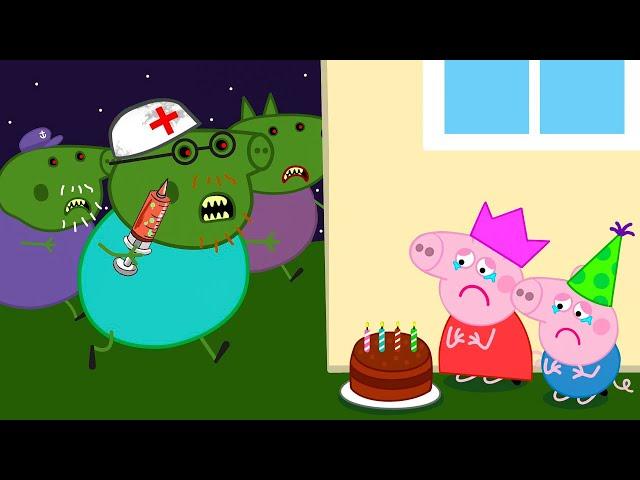 Zombie Apocalypse, Pig Zombie Visit Peppa's Family At Night!‍️| Peppa Pig Funny Animation