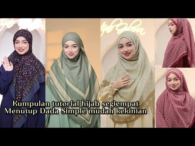 Collection of Simple Rectangular Hijab Tutorials to  for Weddings | Trending Shawl Designs