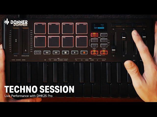 Play Fun, Play More, Techno Live Performance Session with DMK25 Pro Midi Keyboard丨Donner Spotlight