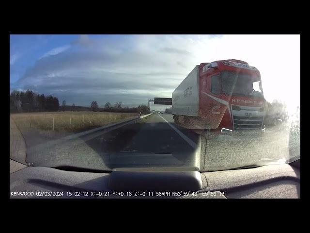 Tyre explosion at over 100 MPH on Autobahn