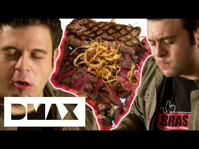 Adam Struggles To Tackle This Enormous 5.5 LB Stake Challenge | Man V Food