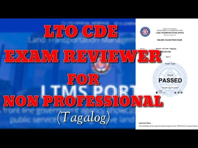 LTO CDE REVIEWER FOR NON PROFESSIONAL 2021