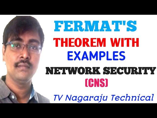 FERMAT'S THEOREM WITH EXAMPLES  || MATHEMATICS OF ASYMMETRIC CRYPTOGRAPHY || NETWORK SECURITY