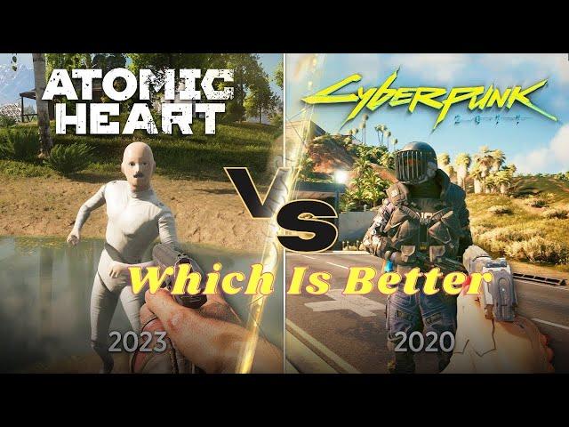 Which is better! Atomic Heart vs Cyberpunk 2077 l Physics and Details Comparison