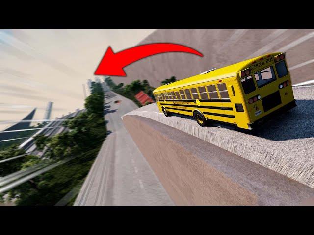 DRIVING A SCHOOL BUS ON THE THE STEEPEST ROAD! (BeamNG Drive)