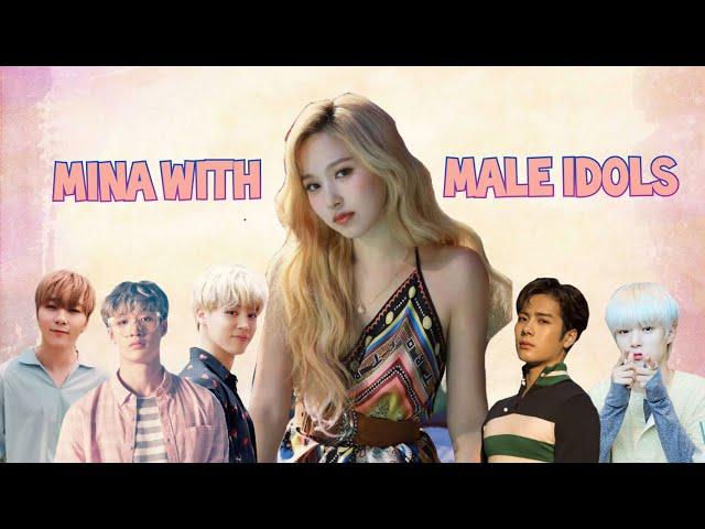 male idols interaction and reaction to twice mina