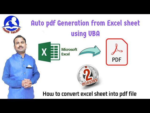 Auto PDF Generation from Excel Sheet using VBA code