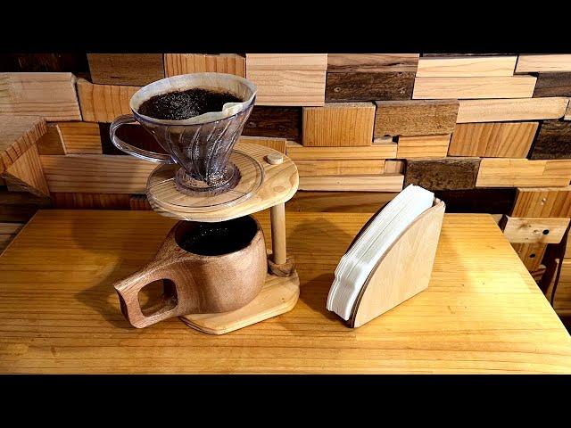 How to Make an Assembly Type of Pour Over Coffee Stand and a Filter Box - Easy Woodworking DIY