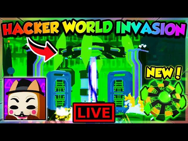 (LIVE) HACKER WORLD INVASION!! INSANE NEW UPDATE + GIVEAWAYS!! (Pet Simulator 99 Roblox)