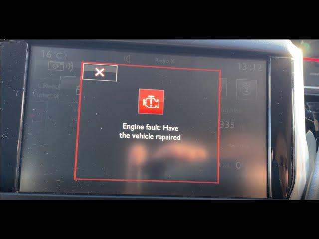 Peugeot 208 Warning light on dashboard catalytic converter issue -solved