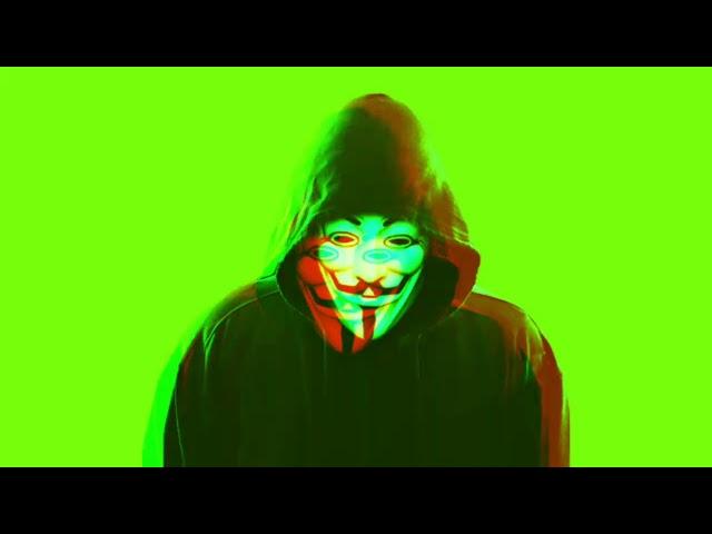 [No Copyright] Anonymous Glitch Effect Green Screen #Greenscreen #Anonymous