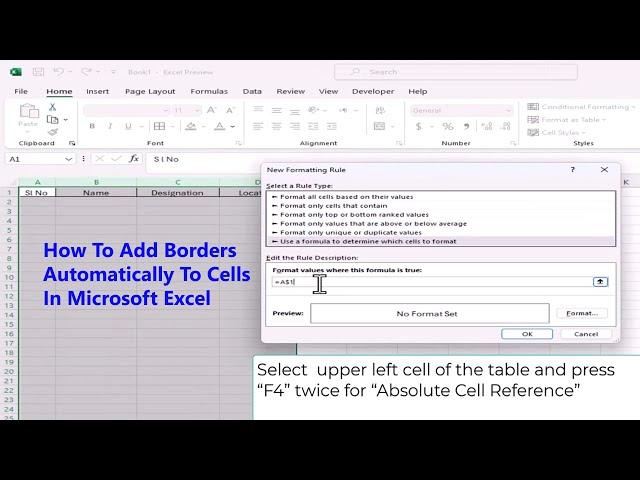 How To Add Borders Automatically To Cells In Microsoft Excel