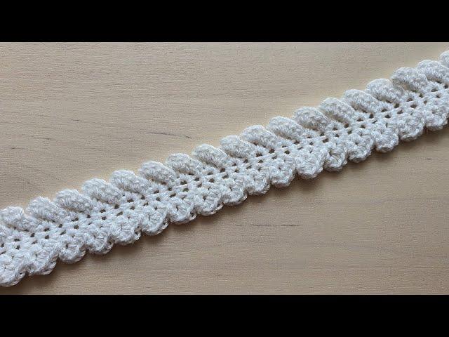 Вязание ЛЕНТОЧНОГО КРУЖЕВА крючком. Вязание крючком / Crochet lace ribbon